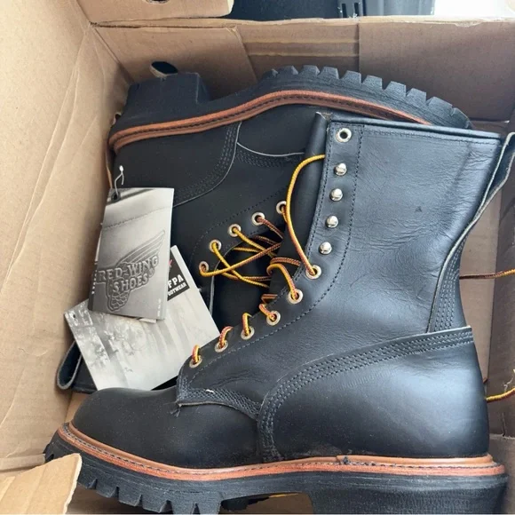 Red Wing Vintage Leather Logger Vibram Lace up Boot made in USA Deadstock - Picture 2 of 14